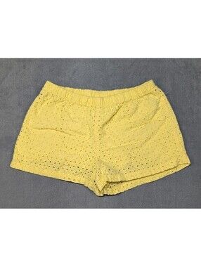 Polo Ralph Lauren Girls Size 10 Yellow Eyelet Shorts Cotton Lined Preppy Summer
